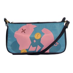 Coins Pink Coins Piggy Bank Dollars Money Tubes Shoulder Clutch Bags by Mariart