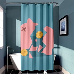 Coins Pink Coins Piggy Bank Dollars Money Tubes Shower Curtain 36  X 72  (stall) 