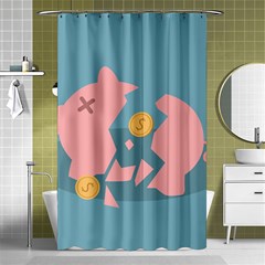 Coins Pink Coins Piggy Bank Dollars Money Tubes Shower Curtain 48  X 72  (small)  by Mariart