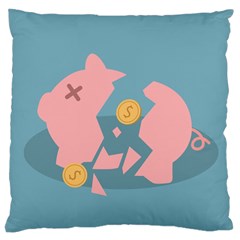 Coins Pink Coins Piggy Bank Dollars Money Tubes Large Cushion Case (one Side) by Mariart