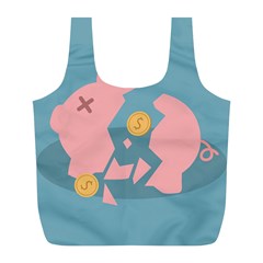 Coins Pink Coins Piggy Bank Dollars Money Tubes Full Print Recycle Bags (l)  by Mariart