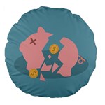 Coins Pink Coins Piggy Bank Dollars Money Tubes Large 18  Premium Flano Round Cushions Front