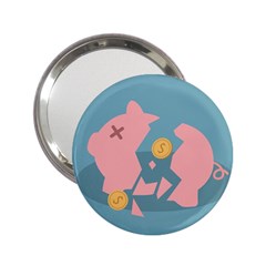 Coins Pink Coins Piggy Bank Dollars Money Tubes 2 25  Handbag Mirrors