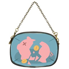 Coins Pink Coins Piggy Bank Dollars Money Tubes Chain Purses (two Sides) 