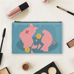 Coins Pink Coins Piggy Bank Dollars Money Tubes Cosmetic Bag (medium)  by Mariart