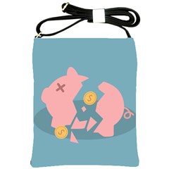 Coins Pink Coins Piggy Bank Dollars Money Tubes Shoulder Sling Bags by Mariart