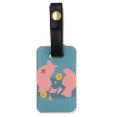 Coins Pink Coins Piggy Bank Dollars Money Tubes Luggage Tags (one Side) 