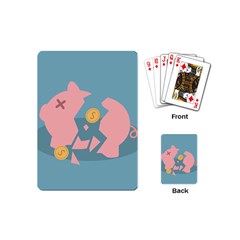 Coins Pink Coins Piggy Bank Dollars Money Tubes Playing Cards (mini)  by Mariart