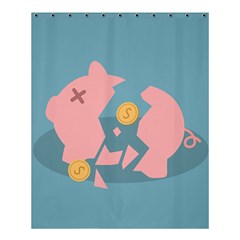 Coins Pink Coins Piggy Bank Dollars Money Tubes Shower Curtain 60  X 72  (medium)  by Mariart