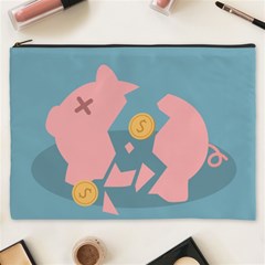 Coins Pink Coins Piggy Bank Dollars Money Tubes Cosmetic Bag (xxxl)  by Mariart