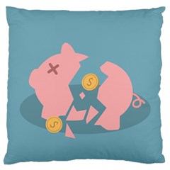 Coins Pink Coins Piggy Bank Dollars Money Tubes Large Flano Cushion Case (two Sides) by Mariart