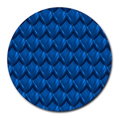 Blue Dragon Snakeskin Skin Snake Wave Chefron Round Mousepads by Mariart