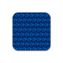 Blue Dragon Snakeskin Skin Snake Wave Chefron Rubber Square Coaster (4 Pack)  by Mariart