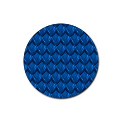 Blue Dragon Snakeskin Skin Snake Wave Chefron Rubber Round Coaster (4 Pack)  by Mariart