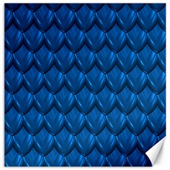 Blue Dragon Snakeskin Skin Snake Wave Chefron Canvas 12  X 12  