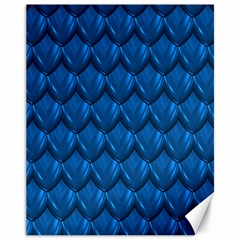 Blue Dragon Snakeskin Skin Snake Wave Chefron Canvas 11  X 14   by Mariart