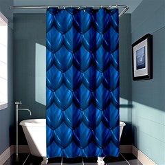 Blue Dragon Snakeskin Skin Snake Wave Chefron Shower Curtain 36  X 72  (stall)  by Mariart