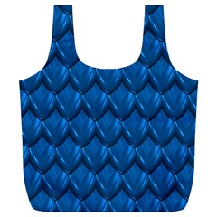 Blue Dragon Snakeskin Skin Snake Wave Chefron Full Print Recycle Bags (l)  by Mariart