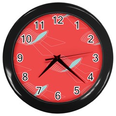 Chairs Wicker Cafe Party Comfortable Red Blue Wall Clocks (black) by Mariart