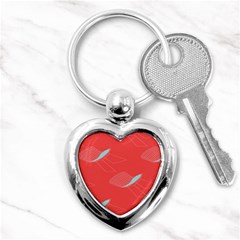 Chairs Wicker Cafe Party Comfortable Red Blue Key Chains (heart)  by Mariart