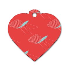 Chairs Wicker Cafe Party Comfortable Red Blue Dog Tag Heart (two Sides)