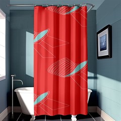 Chairs Wicker Cafe Party Comfortable Red Blue Shower Curtain 36  X 72  (stall)  by Mariart