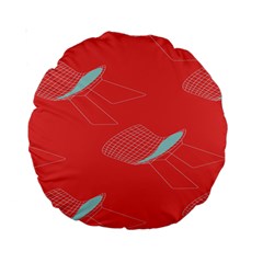 Chairs Wicker Cafe Party Comfortable Red Blue Standard 15  Premium Round Cushions by Mariart