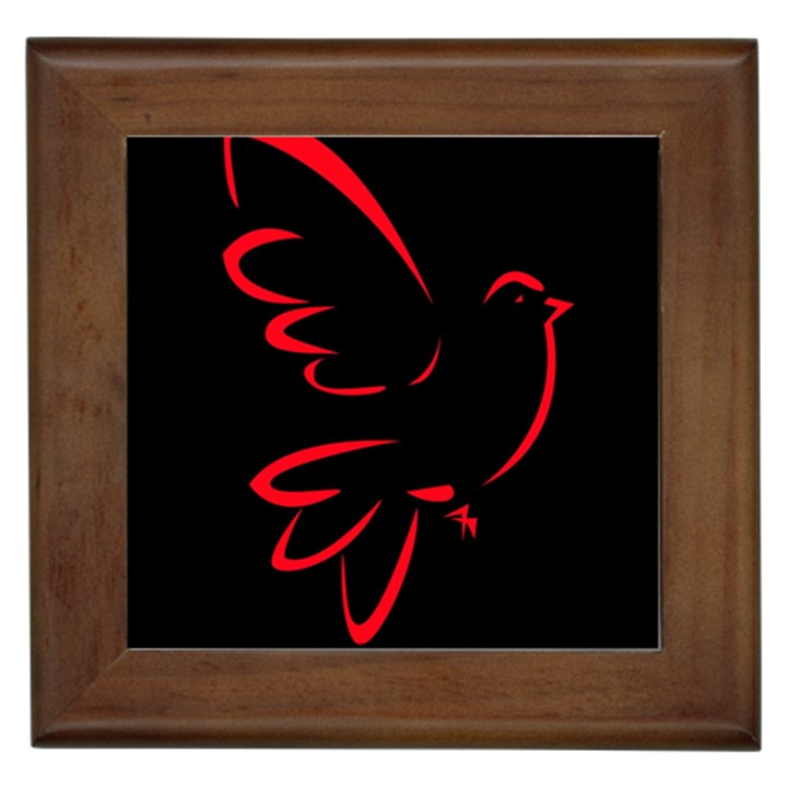 Dove Red Black Fly Animals Bird Framed Tiles