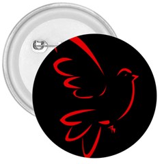 Dove Red Black Fly Animals Bird 3  Buttons by Mariart