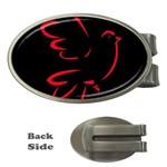 Dove Red Black Fly Animals Bird Money Clips (Oval)  Front