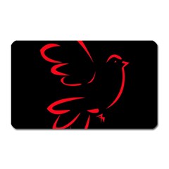 Dove Red Black Fly Animals Bird Magnet (rectangular) by Mariart