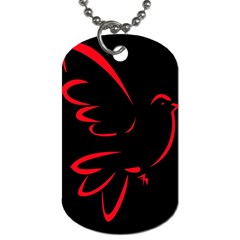 Dove Red Black Fly Animals Bird Dog Tag (one Side) by Mariart