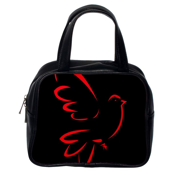 Dove Red Black Fly Animals Bird Classic Handbags (One Side)