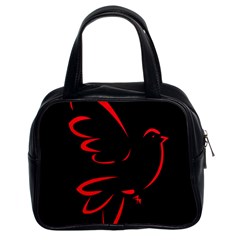 Dove Red Black Fly Animals Bird Classic Handbags (2 Sides) by Mariart