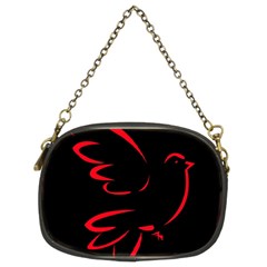 Dove Red Black Fly Animals Bird Chain Purses (two Sides)  by Mariart