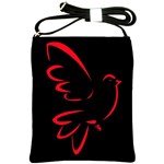 Dove Red Black Fly Animals Bird Shoulder Sling Bags Front