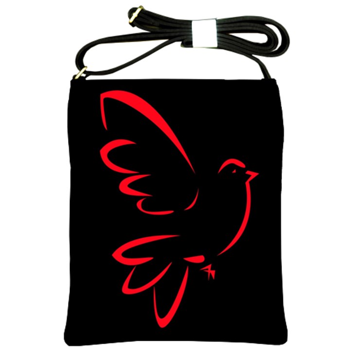 Dove Red Black Fly Animals Bird Shoulder Sling Bags