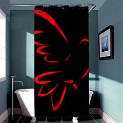 Dove Red Black Fly Animals Bird Shower Curtain 36  X 72  (stall) 