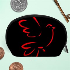 Dove Red Black Fly Animals Bird Accessory Pouches (large) 