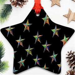 Colorful Gold Star Christmas Ornament (star)