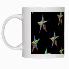 Colorful Gold Star Christmas White Mugs by Mariart