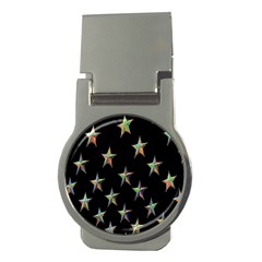 Colorful Gold Star Christmas Money Clips (round)  by Mariart