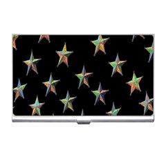 Colorful Gold Star Christmas Business Card Holders by Mariart