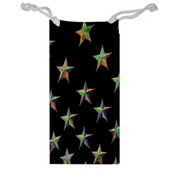 Colorful Gold Star Christmas Jewelry Bag by Mariart