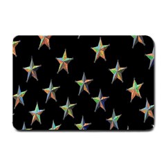 Colorful Gold Star Christmas Small Doormat  by Mariart