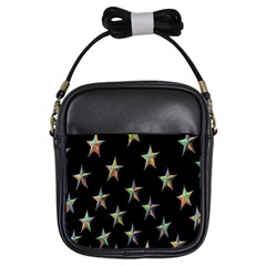 Colorful Gold Star Christmas Girls Sling Bags by Mariart