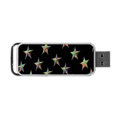 Colorful Gold Star Christmas Portable Usb Flash (one Side) by Mariart