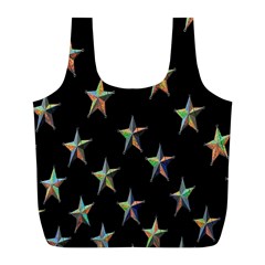 Colorful Gold Star Christmas Full Print Recycle Bags (l)  by Mariart