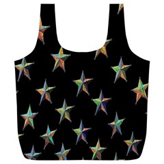 Colorful Gold Star Christmas Full Print Recycle Bags (l)  by Mariart