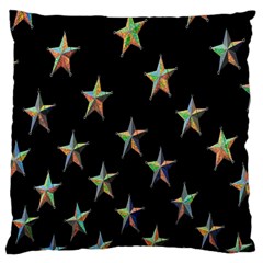 Colorful Gold Star Christmas Large Flano Cushion Case (one Side) by Mariart